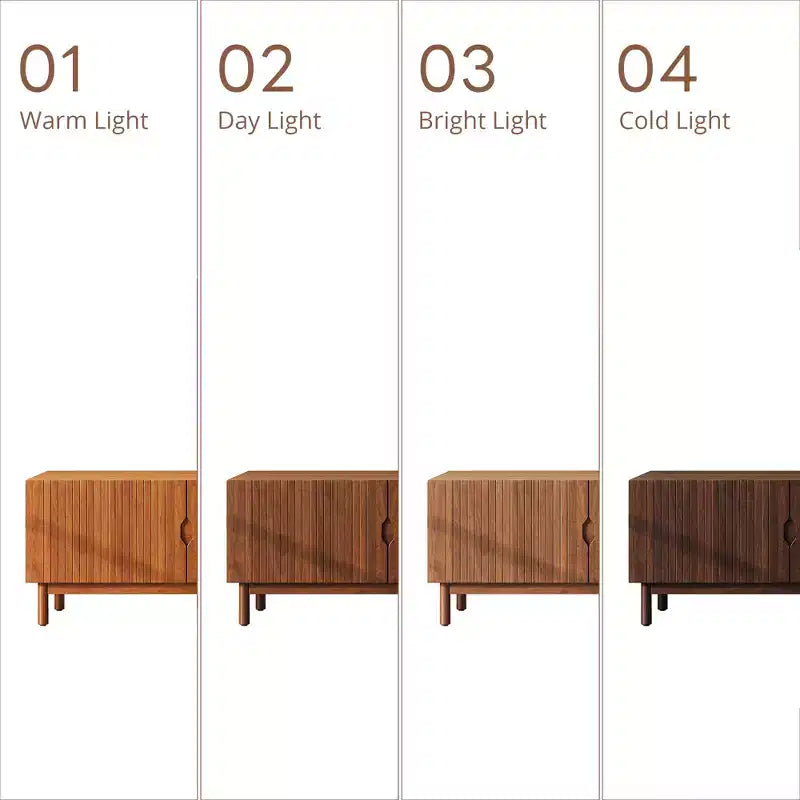 Marrone Naturale, Stile Moderno, Mobile TV per TV fino a 90" con 4 Ante