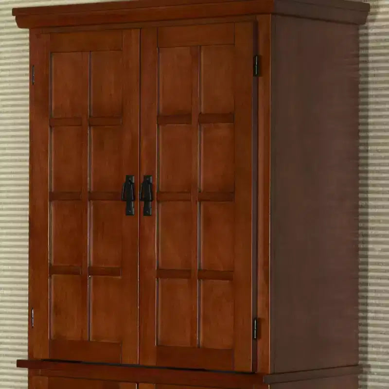 Dispensa a 4 ante e 4 ripiani Cottage Oak, montaggio per 1 persona