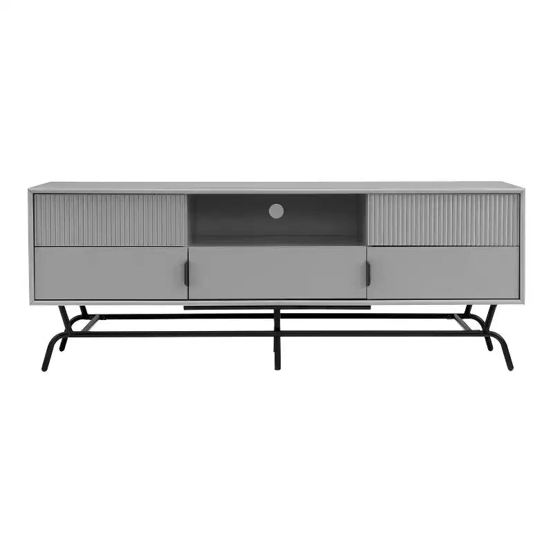 Mobile porta TV a 3 cassetti grigio e nero per 2, adatto fino a 65"