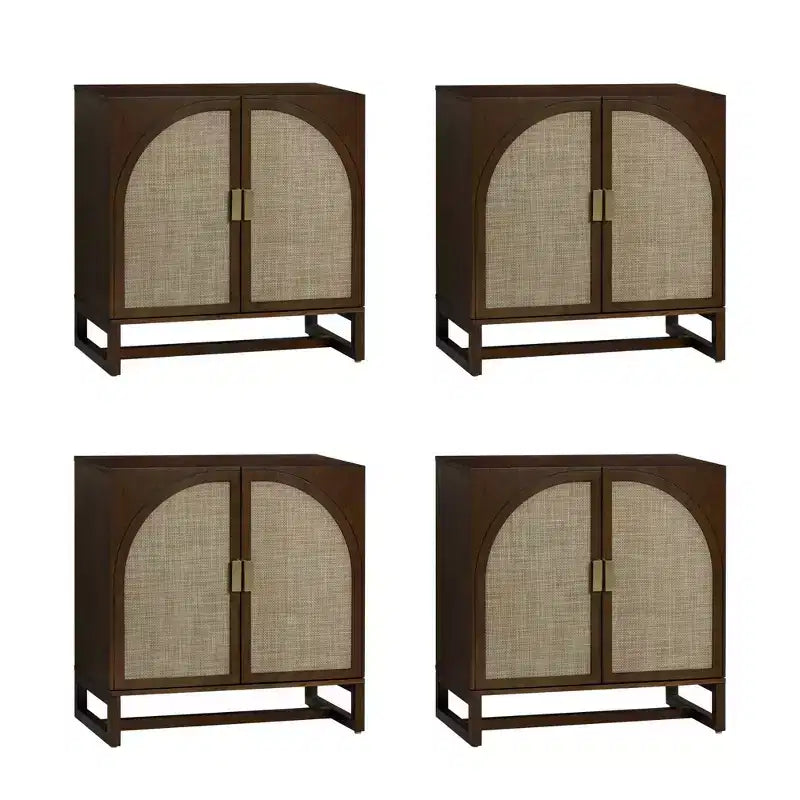Nathan James Set of 4 Paxton Console with Doors Dark Brown