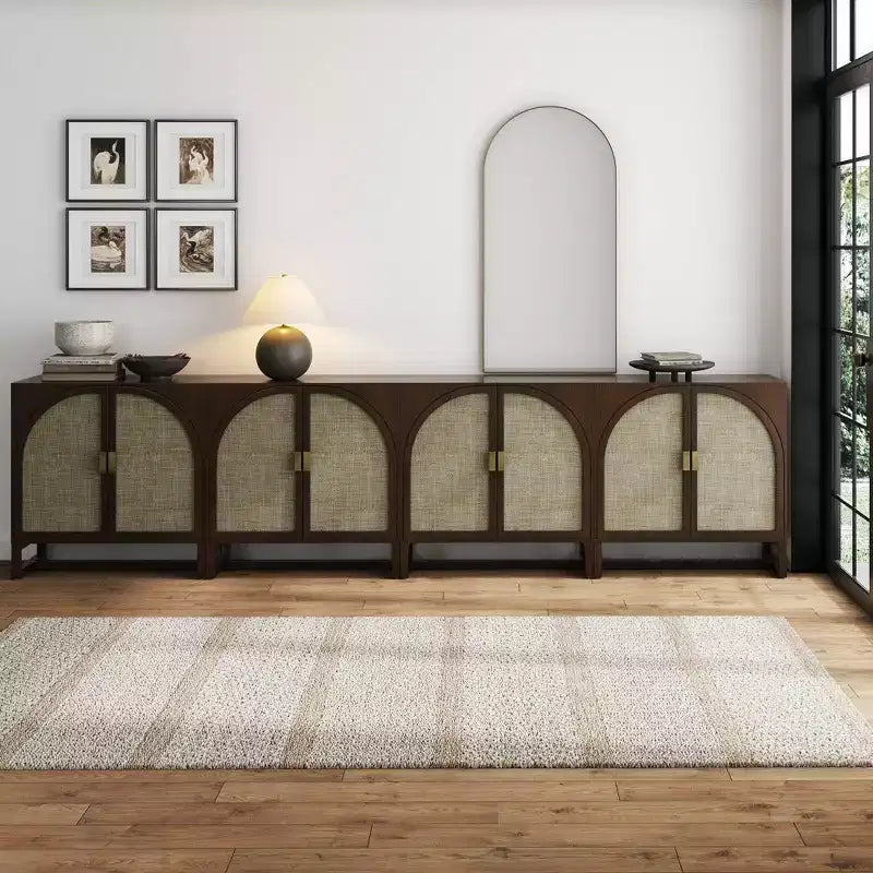 Cassettiera 2 ante in legno Boho Marrone Scuro, Set da 4