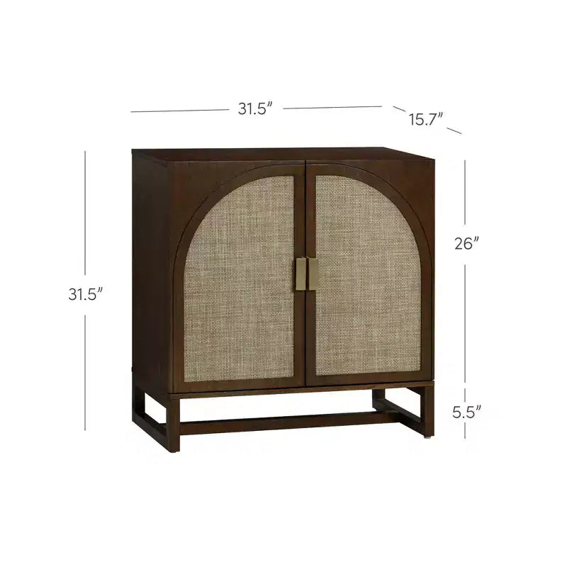 Cassettiera 2 ante in legno Boho Marrone Scuro, Set da 4