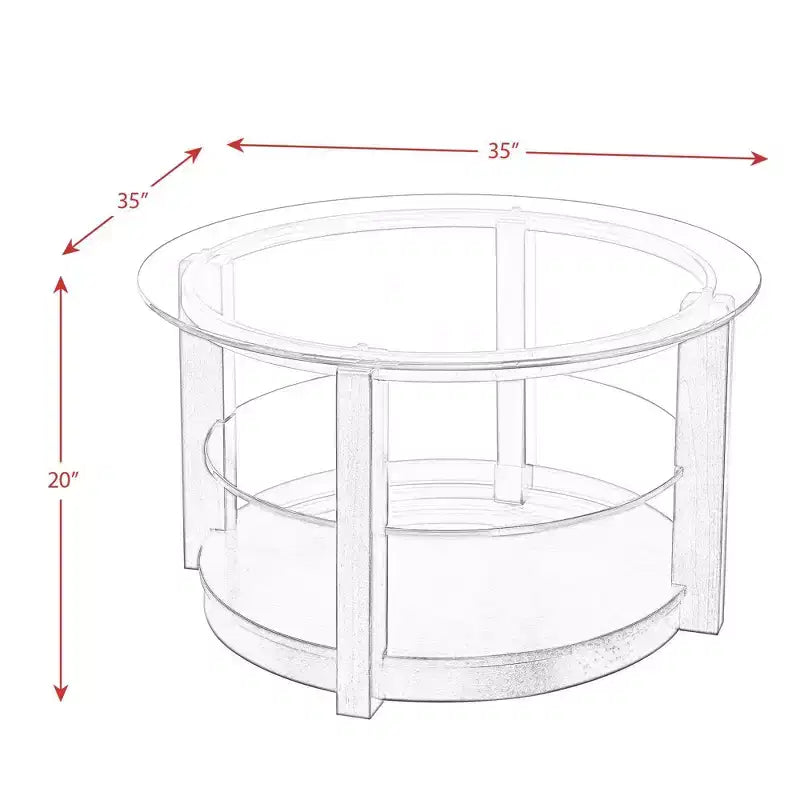 Set tavolino da caffè e tavolini laterali rotondi con ripiano in vetro, 3 pezzi, color espresso
