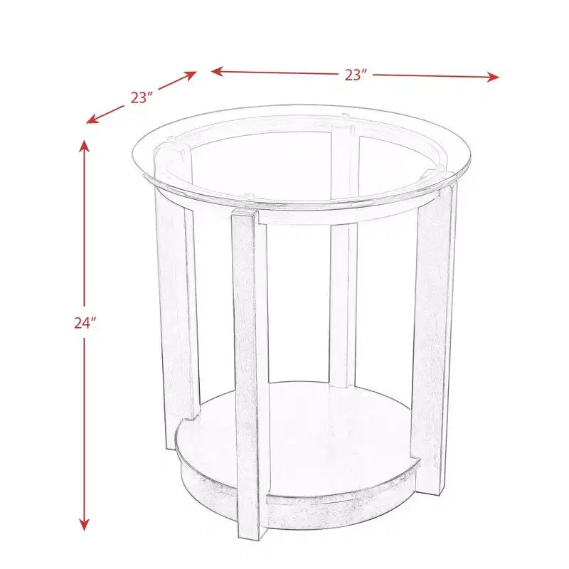 Set tavolino da caffè e tavolini laterali rotondi con ripiano in vetro, 3 pezzi, color espresso