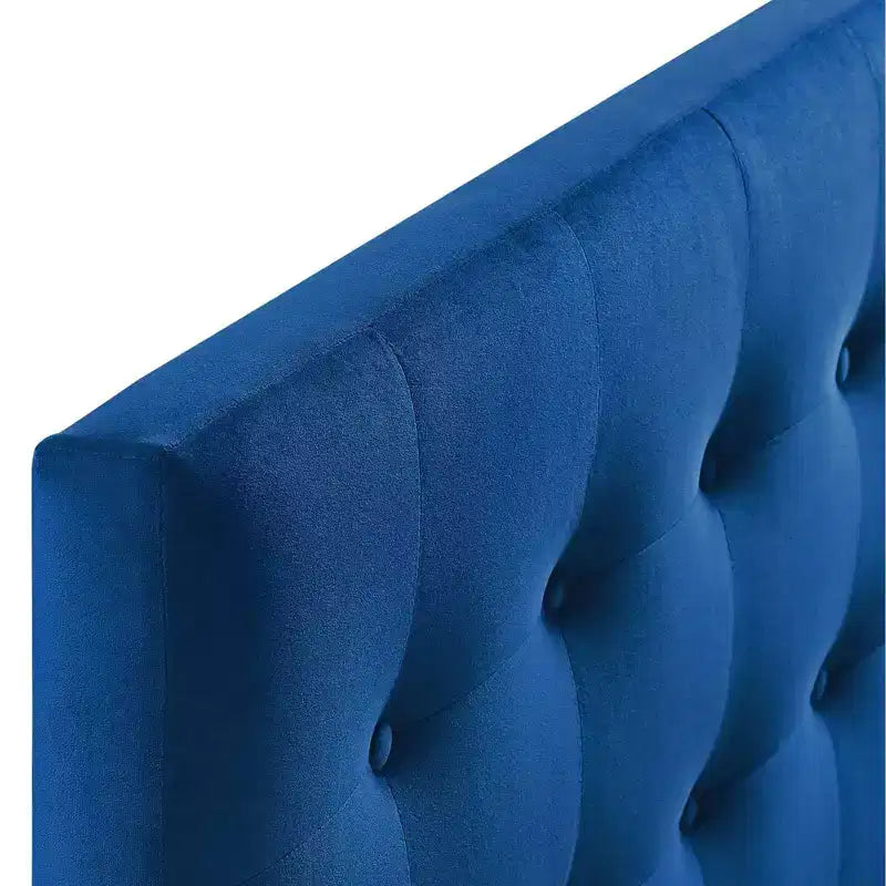 Testata in velluto trapuntato matrimoniale Grigio/Blu scuro – 1 persona