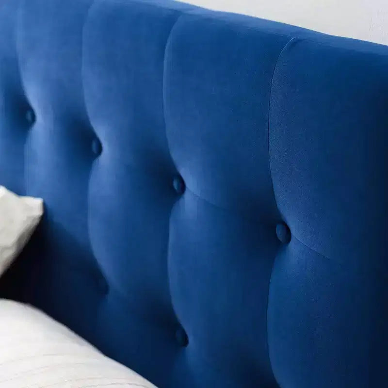 Testata in velluto trapuntato matrimoniale Grigio/Blu scuro – 1 persona
