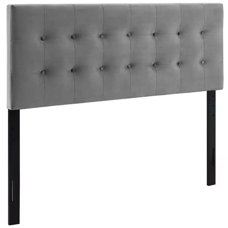 Testata in velluto trapuntato matrimoniale Grigio/Blu scuro – 1 persona