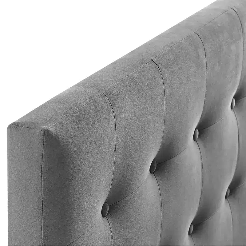 Testata in velluto trapuntato matrimoniale Grigio/Blu scuro – 1 persona