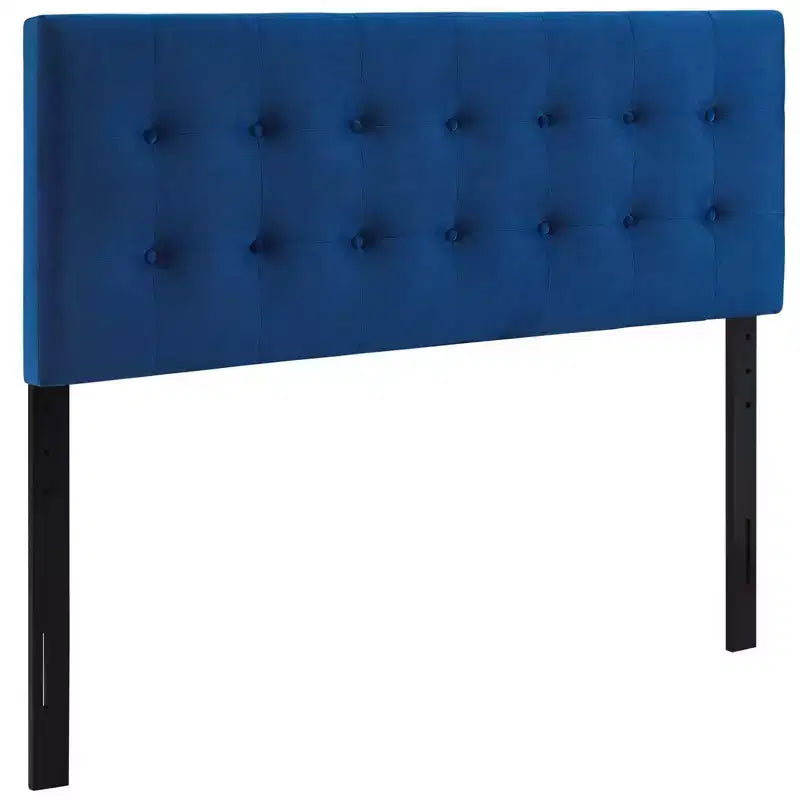 Testata in velluto trapuntato matrimoniale Grigio/Blu scuro – 1 persona