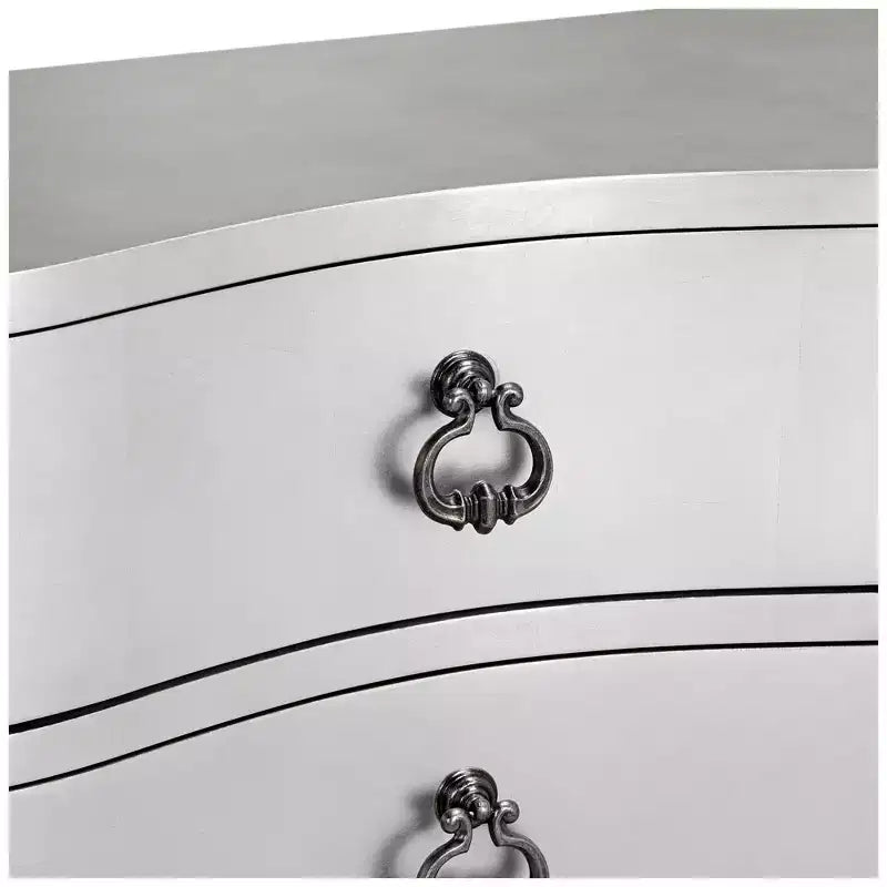 Cassettiera a 3 cassetti Champagne Silver Leaf Serpentine