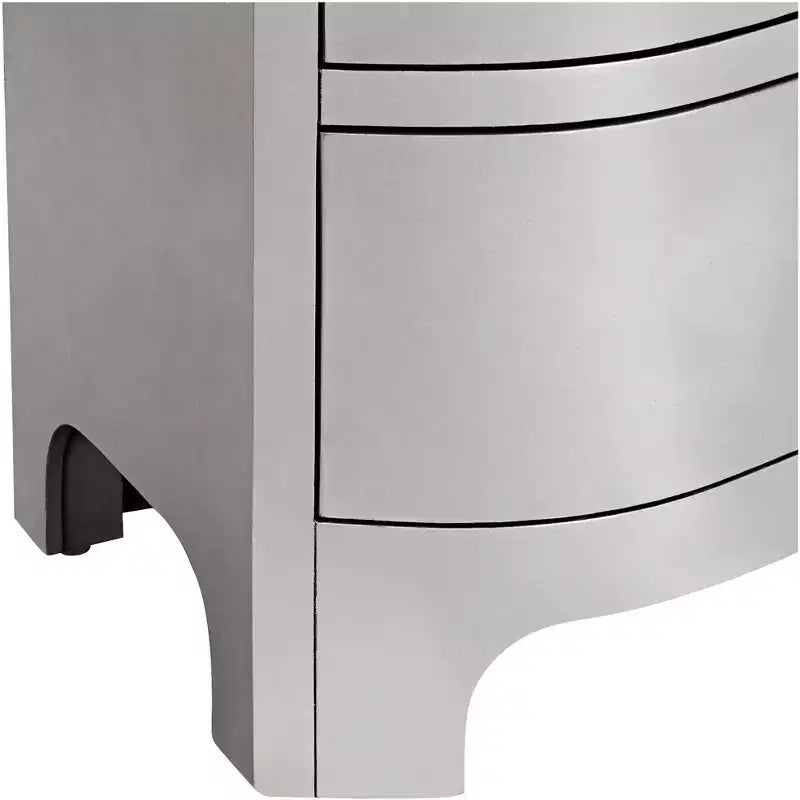 Cassettiera a 3 cassetti Champagne Silver Leaf Serpentine