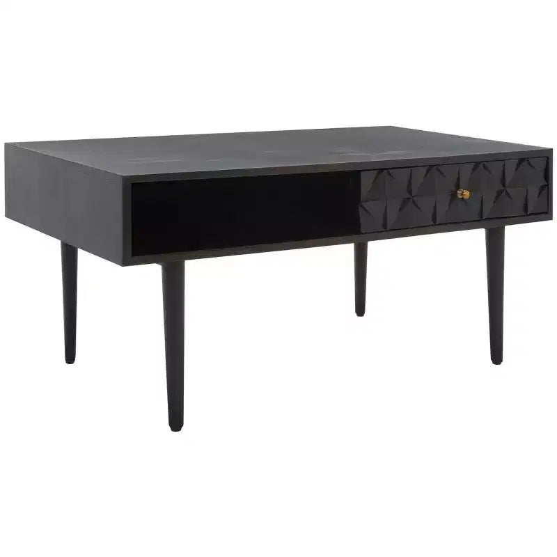 Tavolino da Salotto – Nero / Noce / Bianco Decapato | Rettangolare | Contenitore | 1 Pezzo