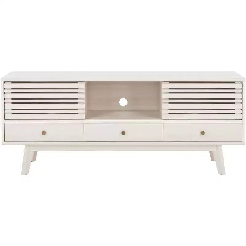 Nero / Bianco sbiancato / Nero invecchiato / Rovere / Noce – Mobile TV/multimediale a 3 cassetti e 1 ripiano, per TV fino a 65"