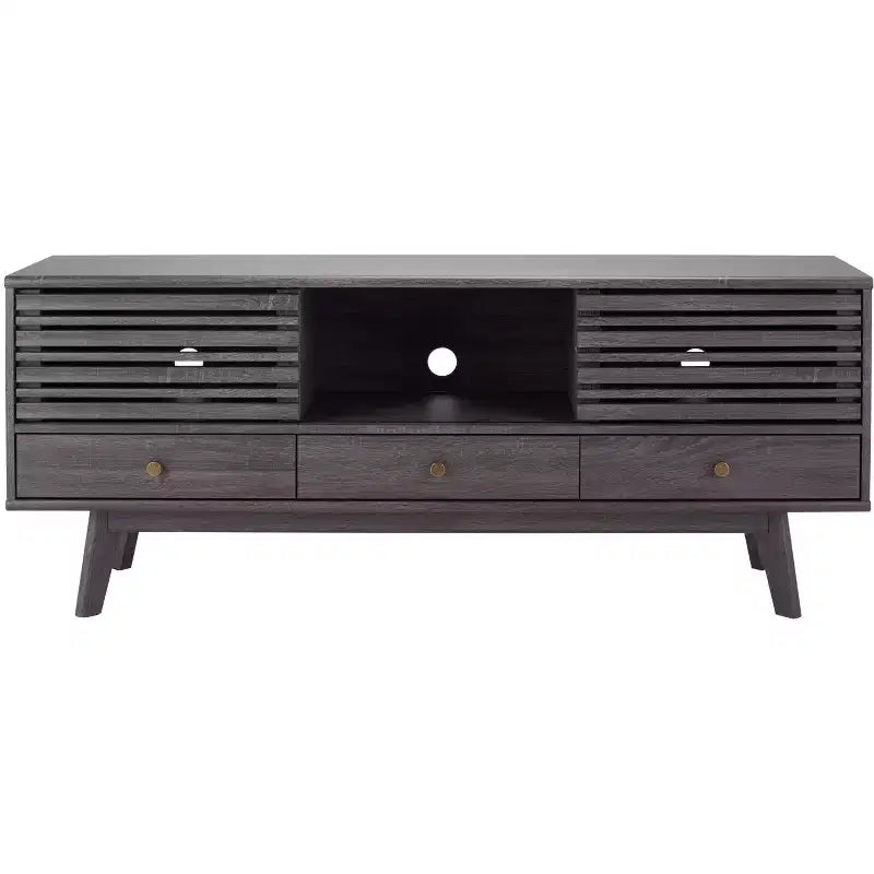 Nero / Bianco sbiancato / Nero invecchiato / Rovere / Noce – Mobile TV/multimediale a 3 cassetti e 1 ripiano, per TV fino a 65"