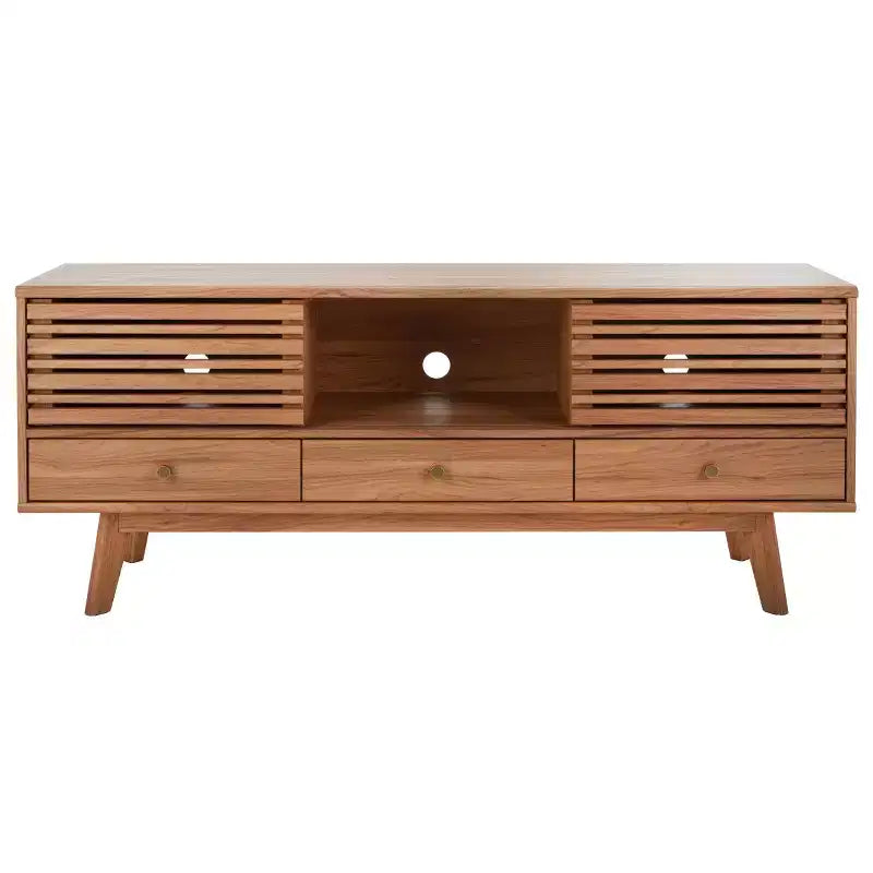 Nero / Bianco sbiancato / Nero invecchiato / Rovere / Noce – Mobile TV/multimediale a 3 cassetti e 1 ripiano, per TV fino a 65"