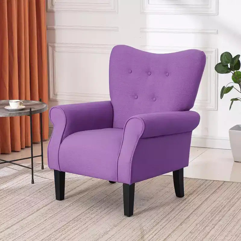 Beige / Multicolore / Arancione / Rosa / Viola / Rosso / Giallo – Poltrona con braccioli e schienale alto in velluto, posto singolo
