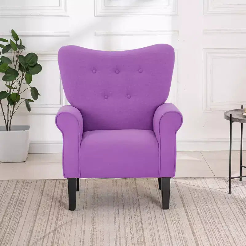 Beige / Multicolore / Arancione / Rosa / Viola / Rosso / Giallo – Poltrona con braccioli e schienale alto in velluto, posto singolo