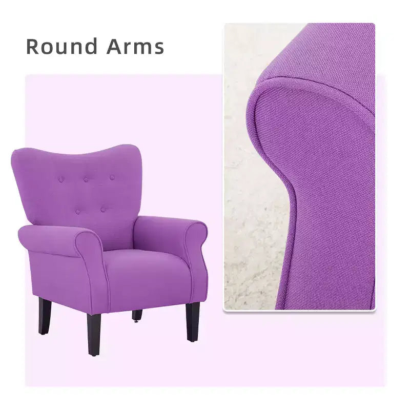 Beige / Multicolore / Arancione / Rosa / Viola / Rosso / Giallo – Poltrona con braccioli e schienale alto in velluto, posto singolo