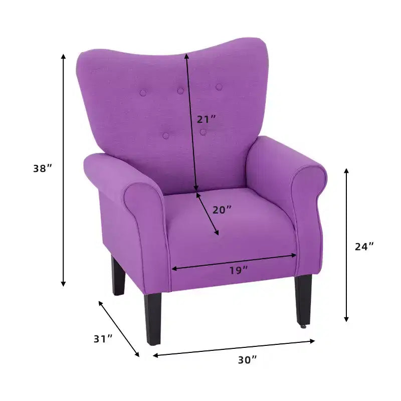 Beige / Multicolore / Arancione / Rosa / Viola / Rosso / Giallo – Poltrona con braccioli e schienale alto in velluto, posto singolo