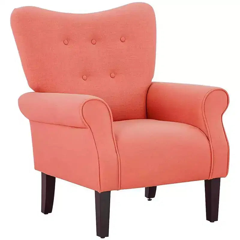 Beige / Multicolore / Arancione / Rosa / Viola / Rosso / Giallo – Poltrona con braccioli e schienale alto in velluto, posto singolo