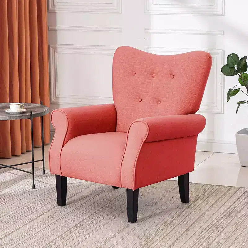 Beige / Multicolore / Arancione / Rosa / Viola / Rosso / Giallo – Poltrona con braccioli e schienale alto in velluto, posto singolo