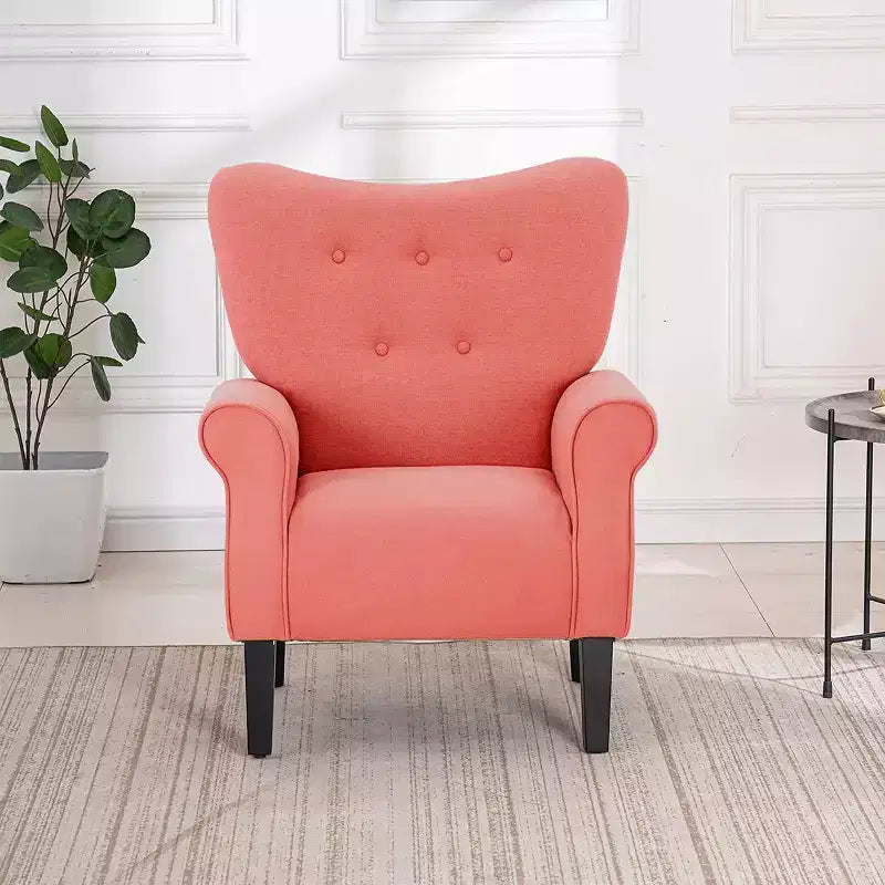 Beige / Multicolore / Arancione / Rosa / Viola / Rosso / Giallo – Poltrona con braccioli e schienale alto in velluto, posto singolo