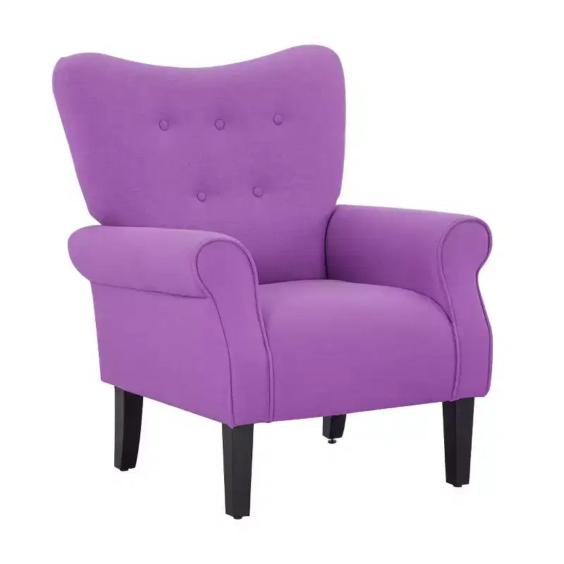 Beige / Multicolore / Arancione / Rosa / Viola / Rosso / Giallo – Poltrona con braccioli e schienale alto in velluto, posto singolo